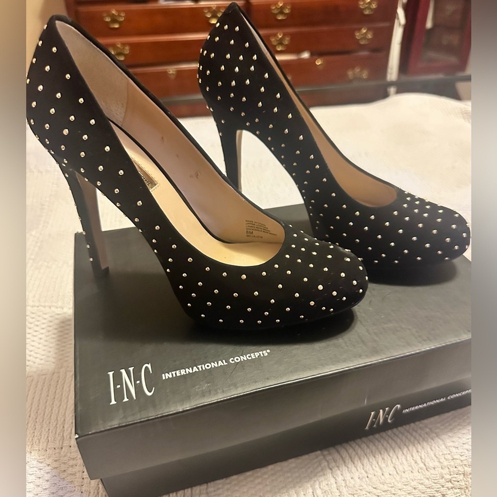 Black studded high heels